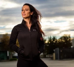 a woman standin goutdoors