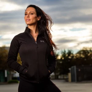 a woman standin goutdoors