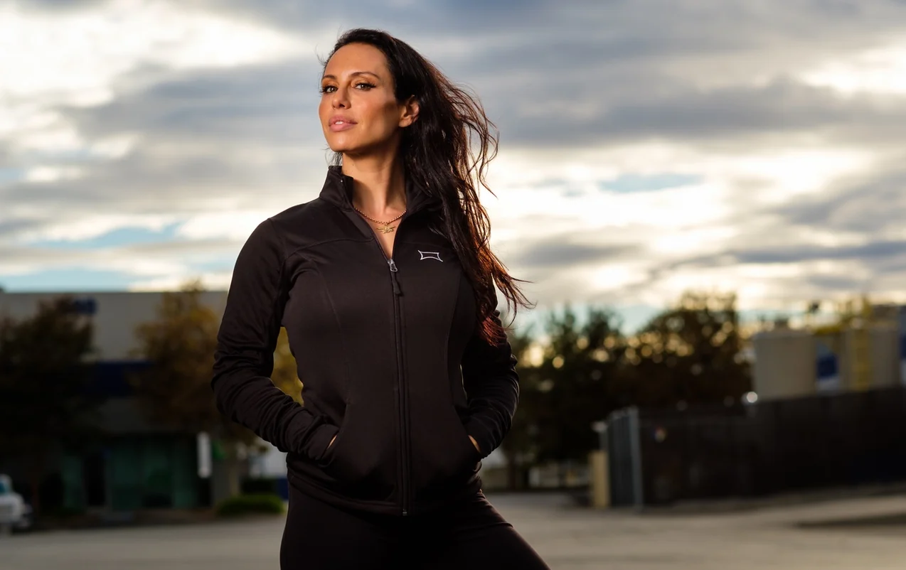 a woman standin goutdoors