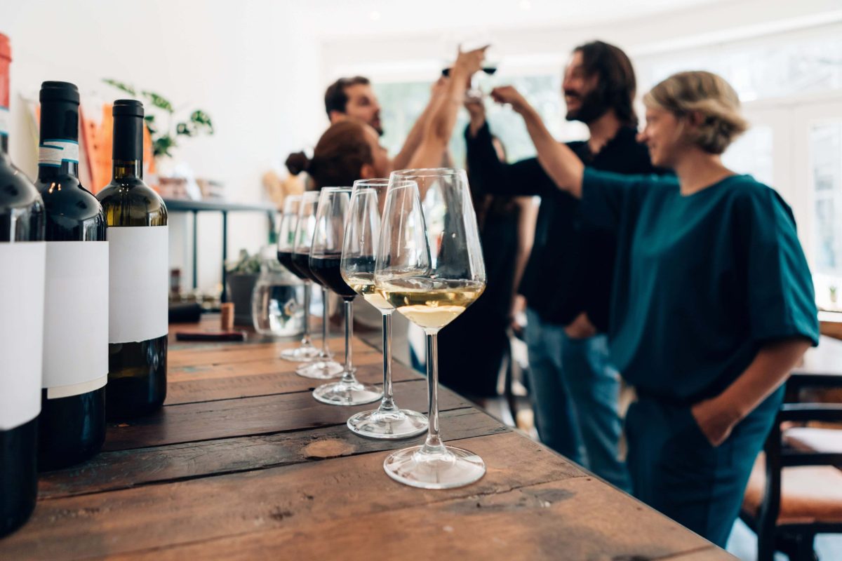 a group enjoying a wine tasting