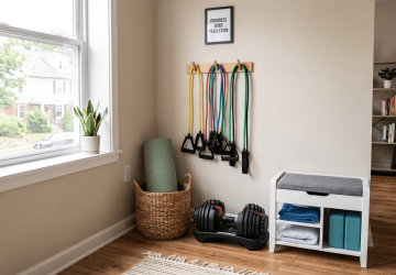 a small home gym space