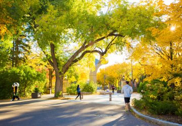 walking in edmonton in the fall